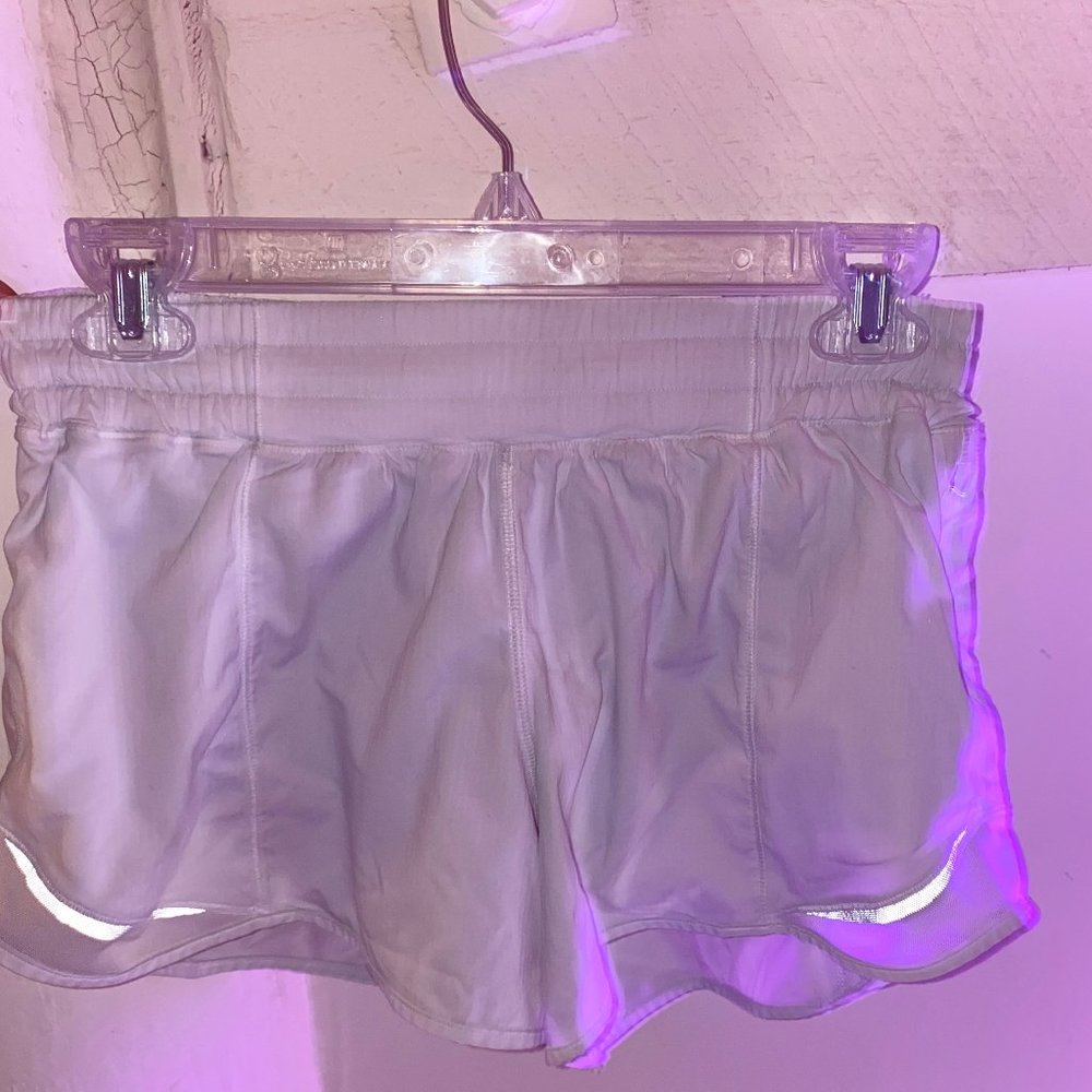 White lulemon shorts